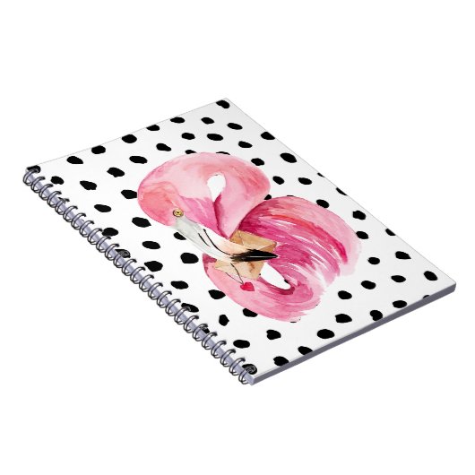 Moderne exotische rosa Aquarellfarben Flamingo & D Notizblock (Rechte Seite)
