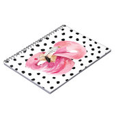 Moderne exotische rosa Aquarellfarben Flamingo & D Notizblock (Linke Seite)