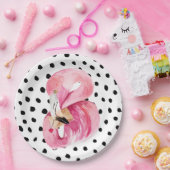 Moderne exotische rosa Aquarellfarben Flamingo & D Pappteller (Party)