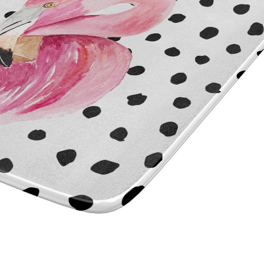Moderne exotische rosa Aquarellfarben Flamingo & D Schneidebrett (Ecke)