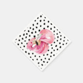 Moderne exotische rosa Aquarellfarben Flamingo & D Serviette (Ecke)
