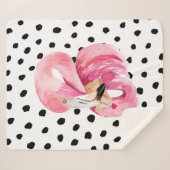 Moderne exotische rosa Aquarellfarben Flamingo & D Sherpadecke (Vorderseite (Horizontal))