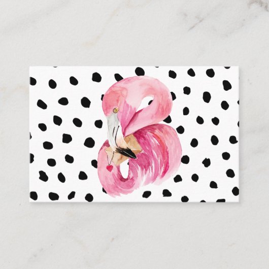 Moderne exotische rosa Aquarellfarben Flamingo & D Visitenkarte (Vorderseite)