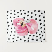 Moderne exotische rosa Aquarellfarben Flamingo & D Wandteppich (Vorderseite (Horizontal))