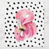 Moderne exotische rosa Aquarellfarben Flamingo & D Weinetikett (Einzelnes Label)