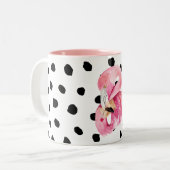 Moderne exotische rosa Aquarellfarben Flamingo & D Zweifarbige Tasse (Vorderseite Links)