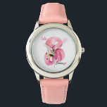 Moderne exotische Rosa Flamingo Wasserfarbe Armbanduhr<br><div class="desc">Moderne exotische Rosa Flamingo Wasserfarbe</div>