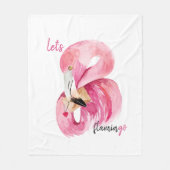 Moderne exotische Rosa Flamingo Wasserfarbe Fleecedecke (Vorderseite)