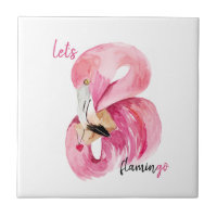 Moderne exotische Rosa Flamingo Wasserfarbe