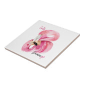 Moderne exotische Rosa Flamingo Wasserfarbe Fliese (Seite)