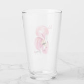 Moderne exotische Rosa Flamingo Wasserfarbe Glas (Rückseite)