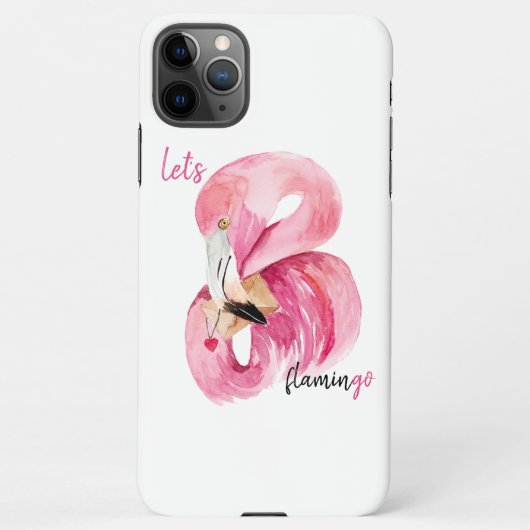 Moderne exotische Rosa Flamingo Wasserfarbe iPhone Hülle (Rückseite)
