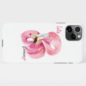 Moderne exotische Rosa Flamingo Wasserfarbe iPhone Hülle (Rückseite (Horizontal))