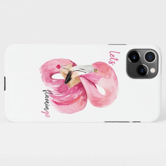 Moderne exotische Rosa Flamingo Wasserfarbe iPhone Hülle (Rückseite (Horizontal))