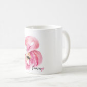 Moderne exotische Rosa Flamingo Wasserfarbe Kaffeetasse (VorderseiteRechts)