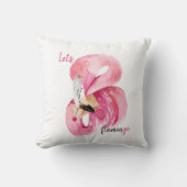 Moderne exotische Rosa Flamingo Wasserfarbe Kissen (Vorderseite)