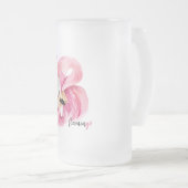 Moderne exotische Rosa Flamingo Wasserfarbe Mattglas Bierglas (VorderseiteRechts)