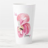 Moderne exotische Rosa Flamingo Wasserfarbe Milchtasse (Vorderseite)