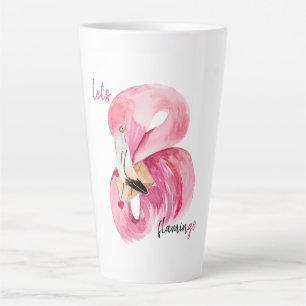 Moderne exotische Rosa Flamingo Wasserfarbe Milchtasse