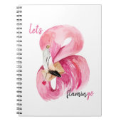 Moderne exotische Rosa Flamingo Wasserfarbe Notizblock (Vorderseite)