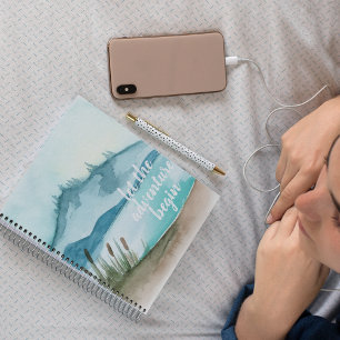 Moderne exotische Rosa Flamingo Wasserfarbe Notizblock