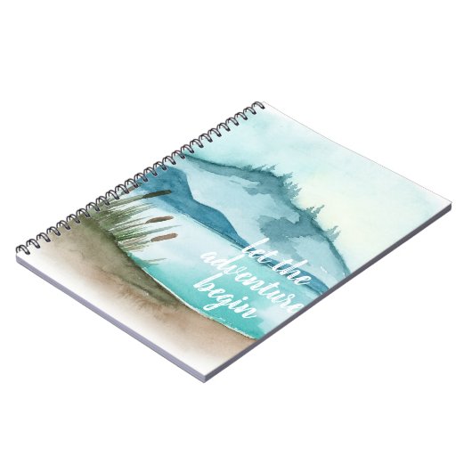 Moderne exotische Rosa Flamingo Wasserfarbe Notizblock (Linke Seite)