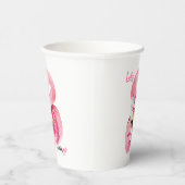 Moderne exotische Rosa Flamingo Wasserfarbe Pappbecher (Rechts)