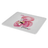Moderne exotische Rosa Flamingo Wasserfarbe Schneidebrett (Ecke)