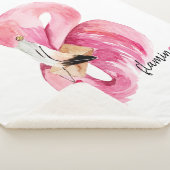 Moderne exotische Rosa Flamingo Wasserfarbe Sherpadecke (3/4)