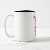 Moderne exotische Rosa Flamingo Wasserfarbe Zweifarbige Tasse (Links)