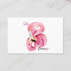 Moderne exotische rosa Let's Flamingo-Wasserfarbe Visitenkarte