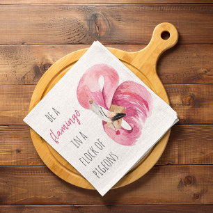 Moderne exotische rosa Wasserfarbe Flamingo mit Zi Geschirrtuch