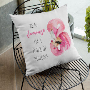 Moderne exotische rosa Wasserfarbe Flamingo mit Zi Kissen