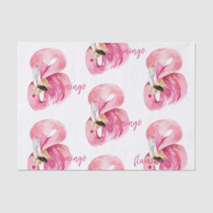 Moderne exotische rosa Wasserfarbe Flamingo Muster Seidenpapier