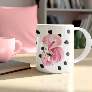 Moderne exotische rosa Wasserfarbe Flamingo & Punk Kaffeetasse
