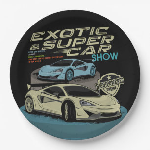 Moderne exotische Supercars Hyperautos Pappteller