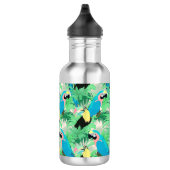 Moderne exotische Vögel & Foliage Tropical Design Edelstahlflasche (Rechts)
