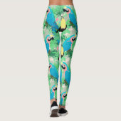 Moderne exotische Vögel & Foliage Tropical Design Leggings (Rückseite)