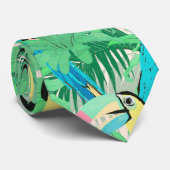 Moderne exotische Vögel & Folies tropisches Design Krawatte (Gerollt)