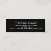 Moderne explosionsartige Black Skinny Business Car Mini Visitenkarte (Rückseite)