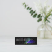 Moderne explosionsartige Black Skinny Business Car Mini Visitenkarte (Stehend Vorderseite)