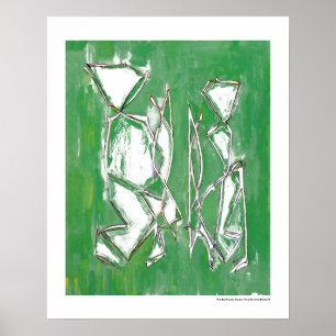 Moderne Expressionismus Farbige Geometrische Paar Poster