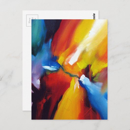 Moderne expressionistische Abstrakte Malvorlage Postkarte (Vorne/Hinten)