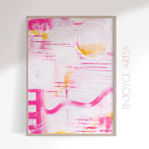 Moderne expressive rosa abstrakte Mauerkunst Poster