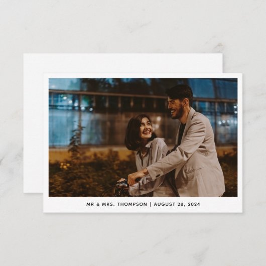 Moderne Extravagante Foto-Hochzeit Dankeskarte (Vorne/Hinten)