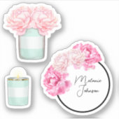 Moderne Extravagante Girl-Niedliche Streifen Aufkleber (Vorderseite)