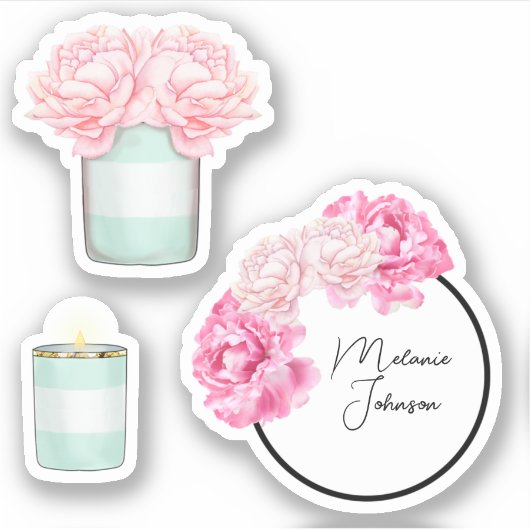 Moderne Extravagante Girl-Niedliche Streifen Aufkleber (Vorderseite)