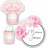 Moderne, Extravagante, Girl Niedliche Streifen Aufkleber (Vorderseite)