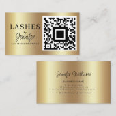 Moderne Eyelash Erweiterungen QR Code Black und Go Visitenkarte (Vorne/Hinten)