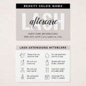 Moderne Eyelash Extensions Lash Aftercare Card (Vorne & Hinten)